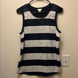 Jcrew Navy and White Striped Sleeveless Top size small
